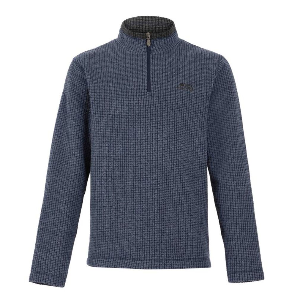 Weird Fish Mens Newark Grid Eco Friendly Quarter Zip Fleece Top / Navy